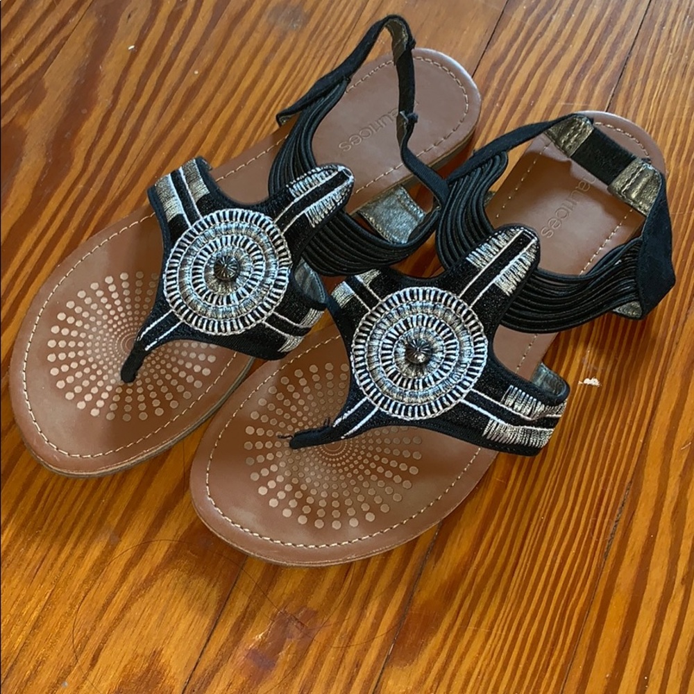 Embroidered sandals
